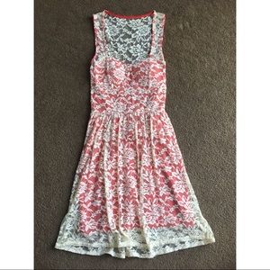 Deb paprika and cream lace sundress